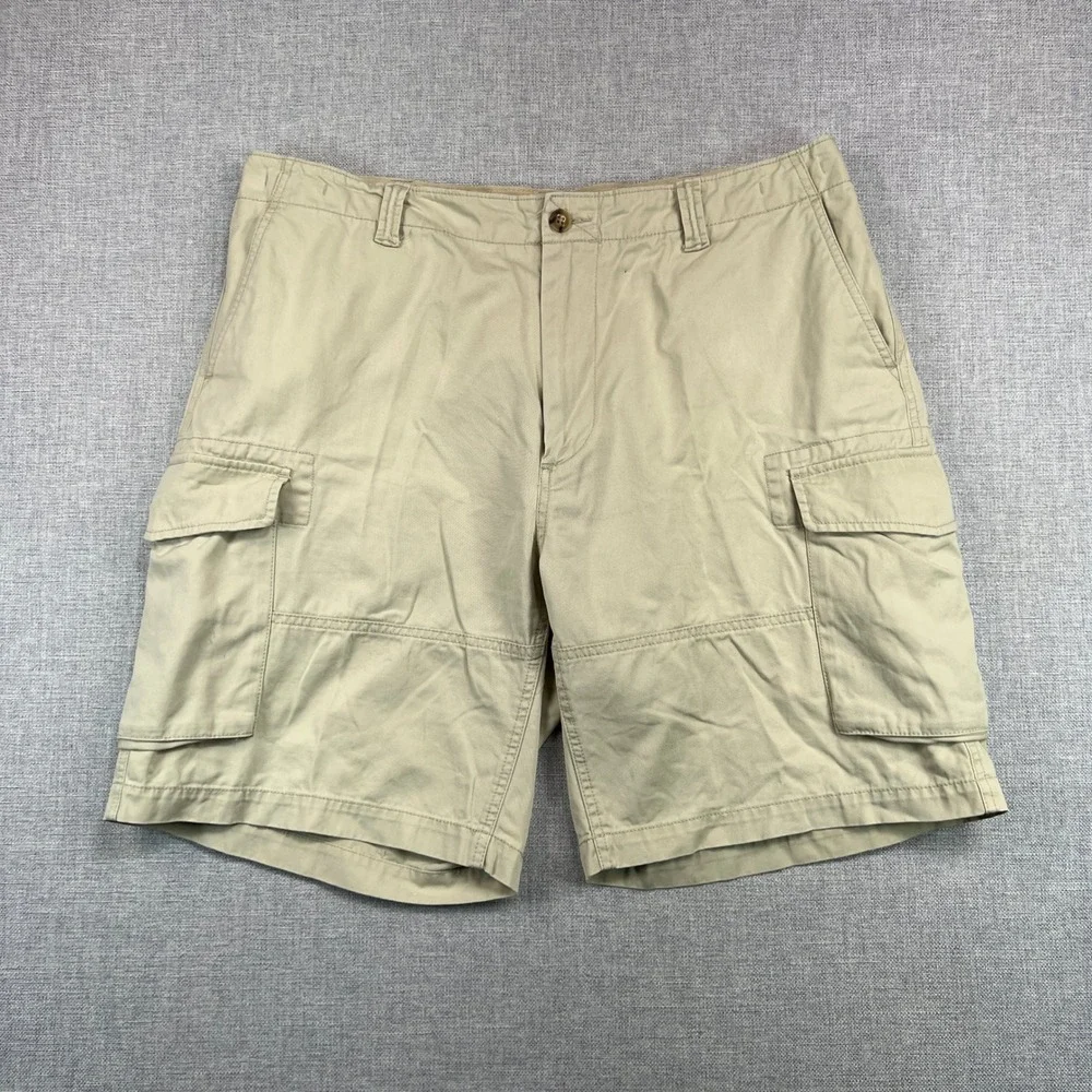 Polo Ralph Lauren Cargo Shorts Men 36x9 Tan Cotton‎ Relaxed Fit Preppy Classic